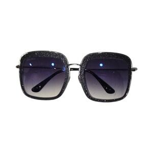 Jimmy Choo ANDIE Purple Gradient Glitter Square Sunglasses 56-20-140 As IS Authe